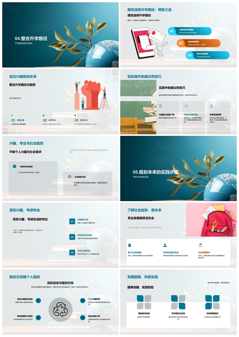 定制人生升学职教留学创业择业新兴趋势PPT模板