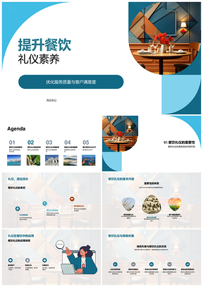 餐饮礼仪培训提升服务质量和商务形象PPT模板