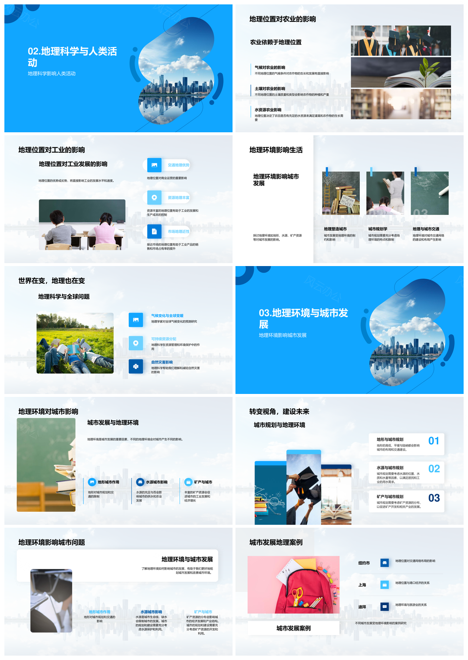 地理环境影响人类活动与城市农业PPT模板
