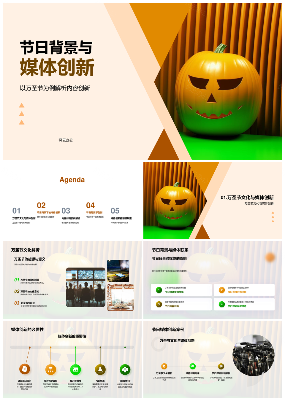 万圣节媒体创新提升传统内容影响力PPT模板