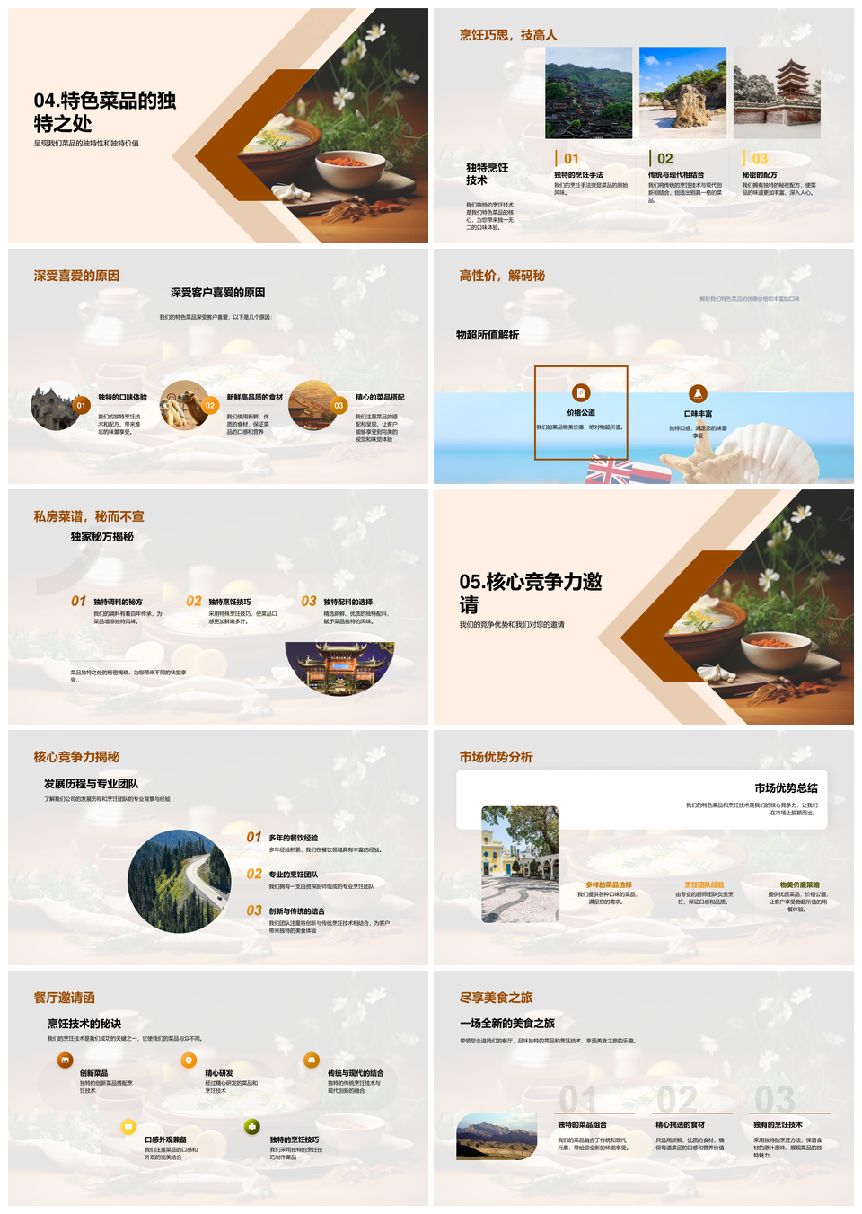 烹饪团队创新精致特色菜品视觉味觉盛宴PPT模板