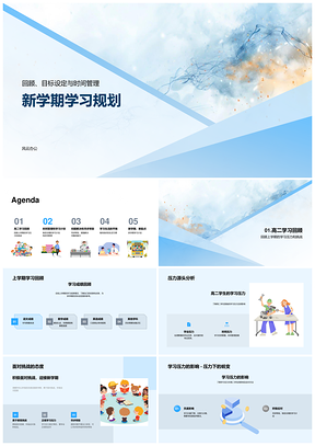 高二学习目标时间管理解压求助计划PPT模板