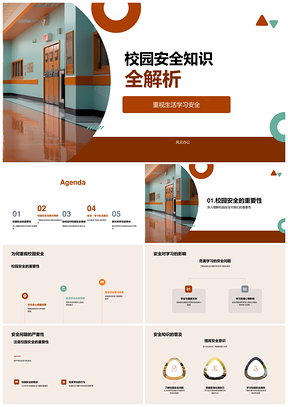 校园安全教育普及消防网络欺凌知识PPT模板