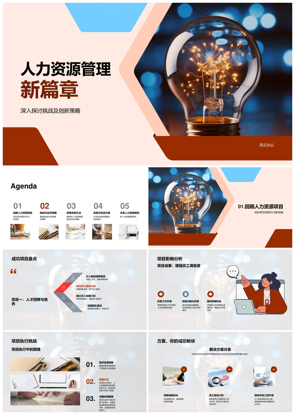 人力资源管理新理念齿轮驱动成功项目破挑战PPT模板