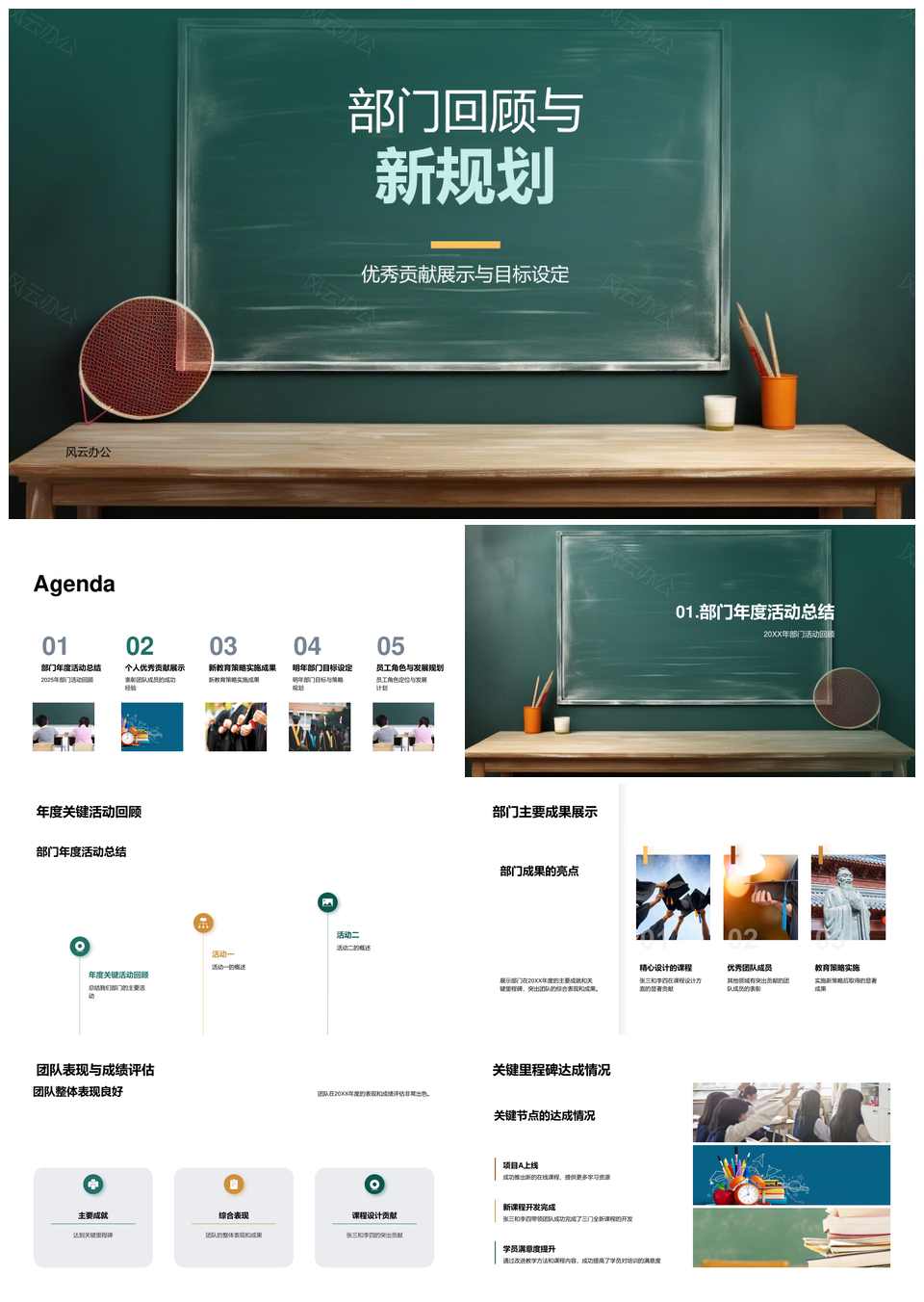 2025部门年度总结规划新目标教育策略PPT模板