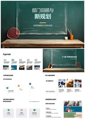 2025部门年度总结规划新目标教育策略PPT模板