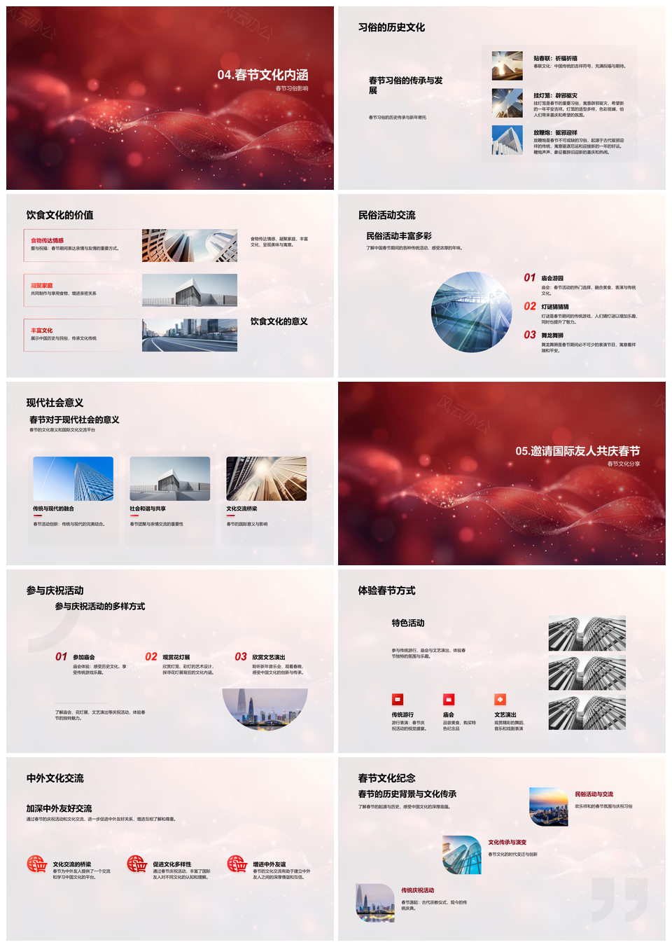 春节文化习俗历史与中外交流解读PPT模板