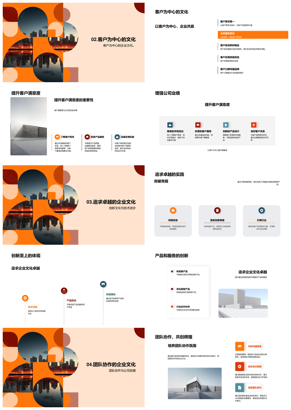 企业文化凝聚发展创新协作赢投资者客户业绩PPT模板