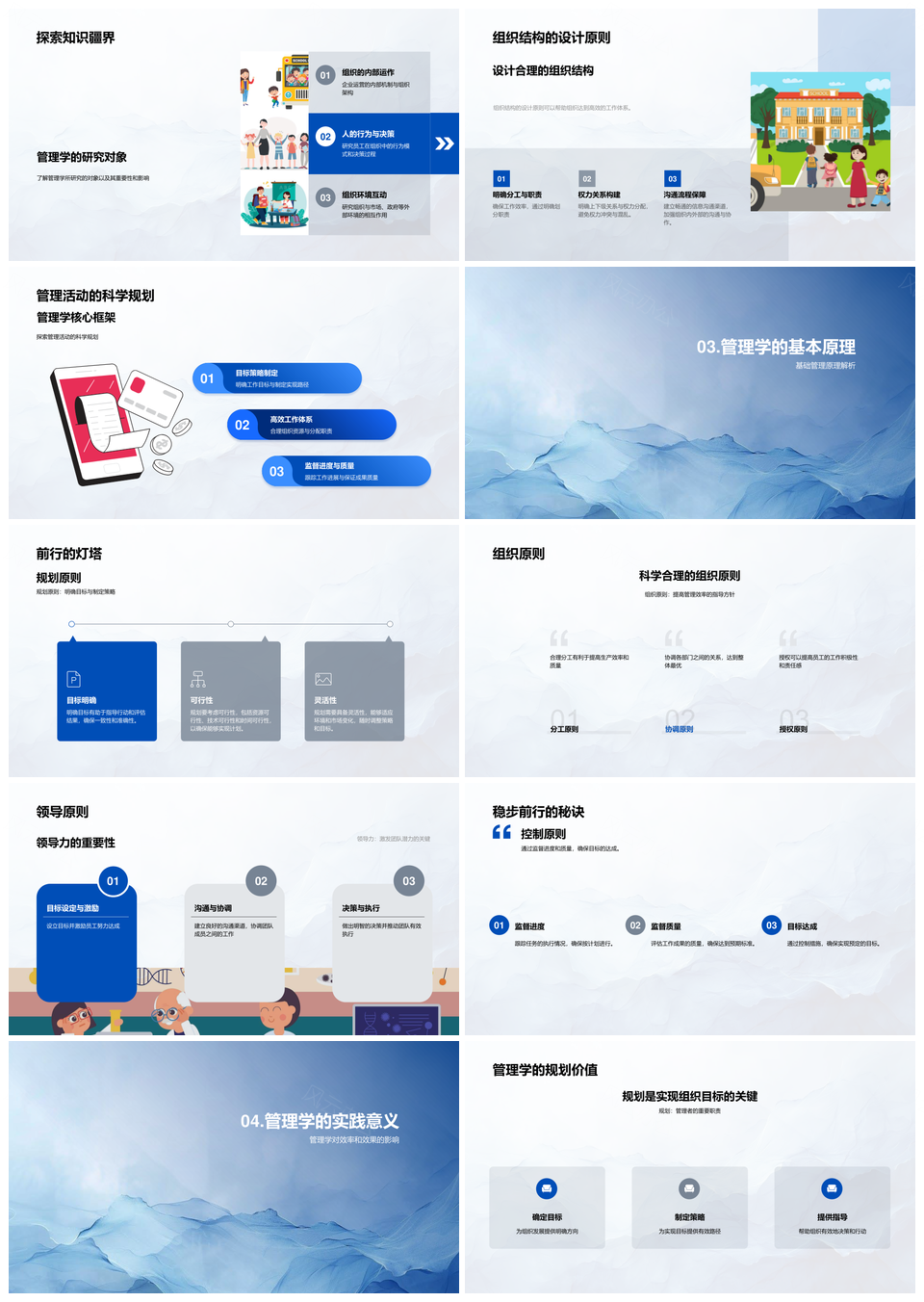 管理学基础组织结构规划领导提升教育培训组织效率PPT模板