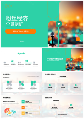 新媒体粉丝经济运营管理与商业模式PPT模板
