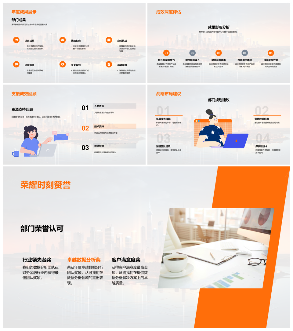 数据部门年终分析目标项目战略挑战成果规划图表PPT模板