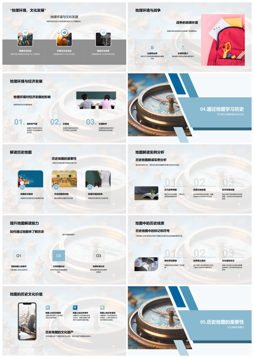 历史地图技术解析古代地理事件变迁PPT模板