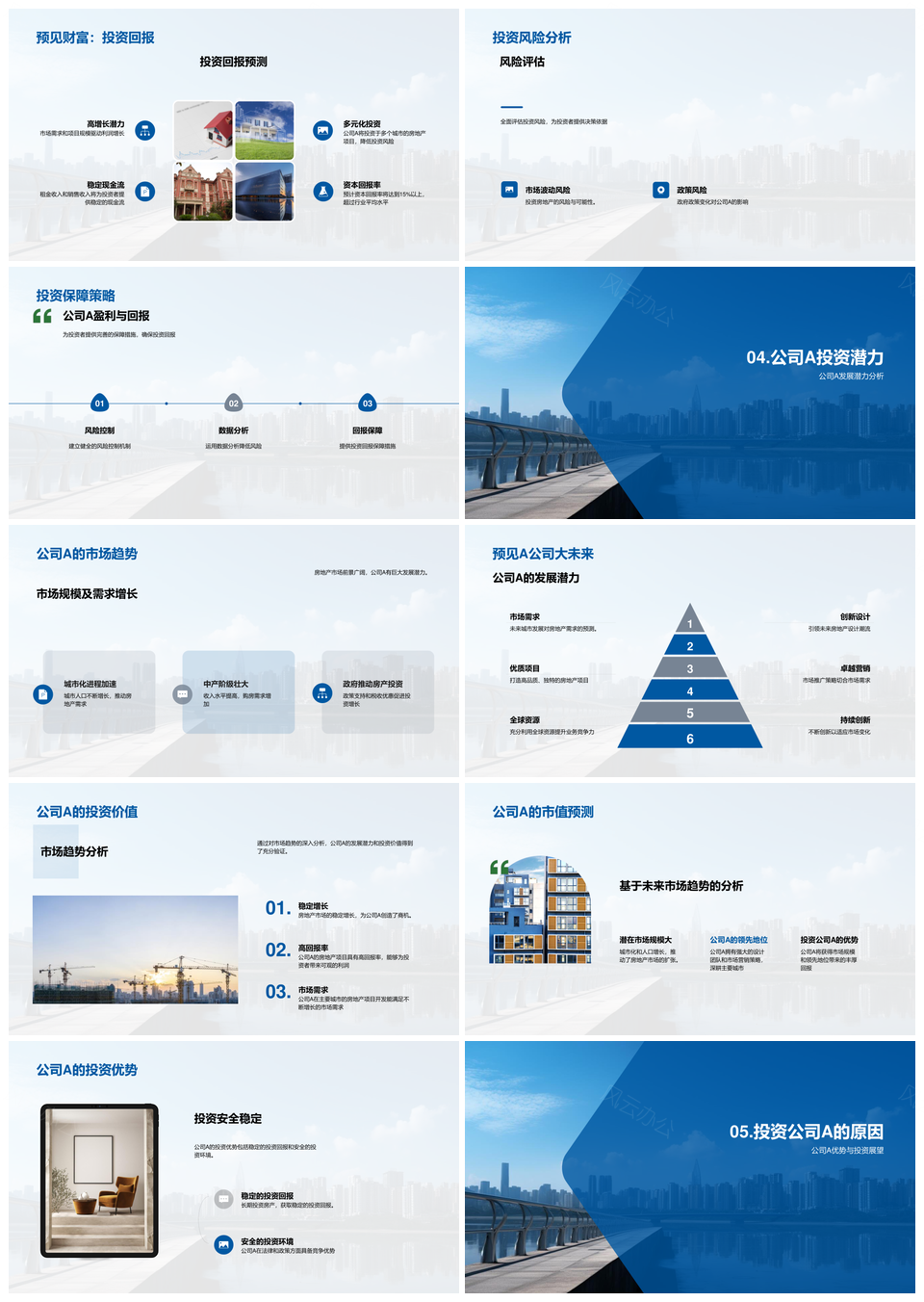 公司A房地产投资价值摩天大楼项目规划PPT模板