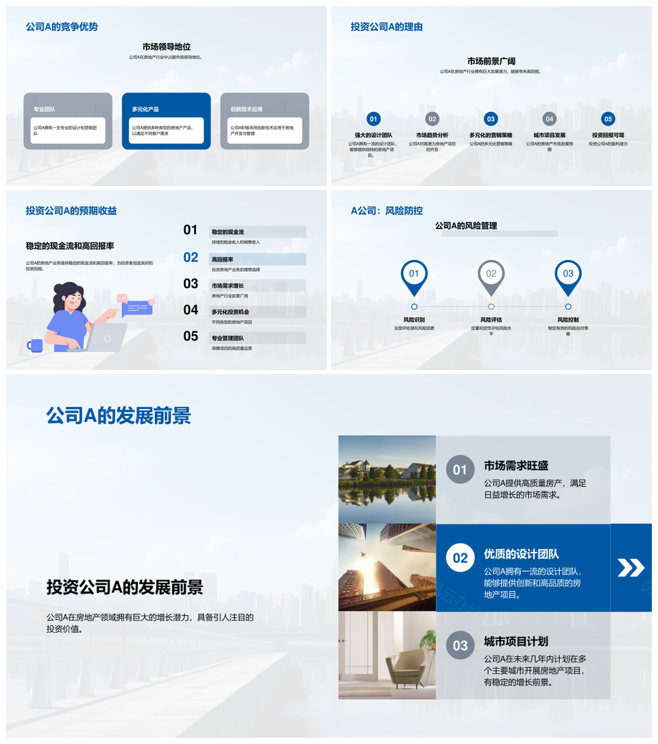 公司A房地产投资价值摩天大楼项目规划PPT模板