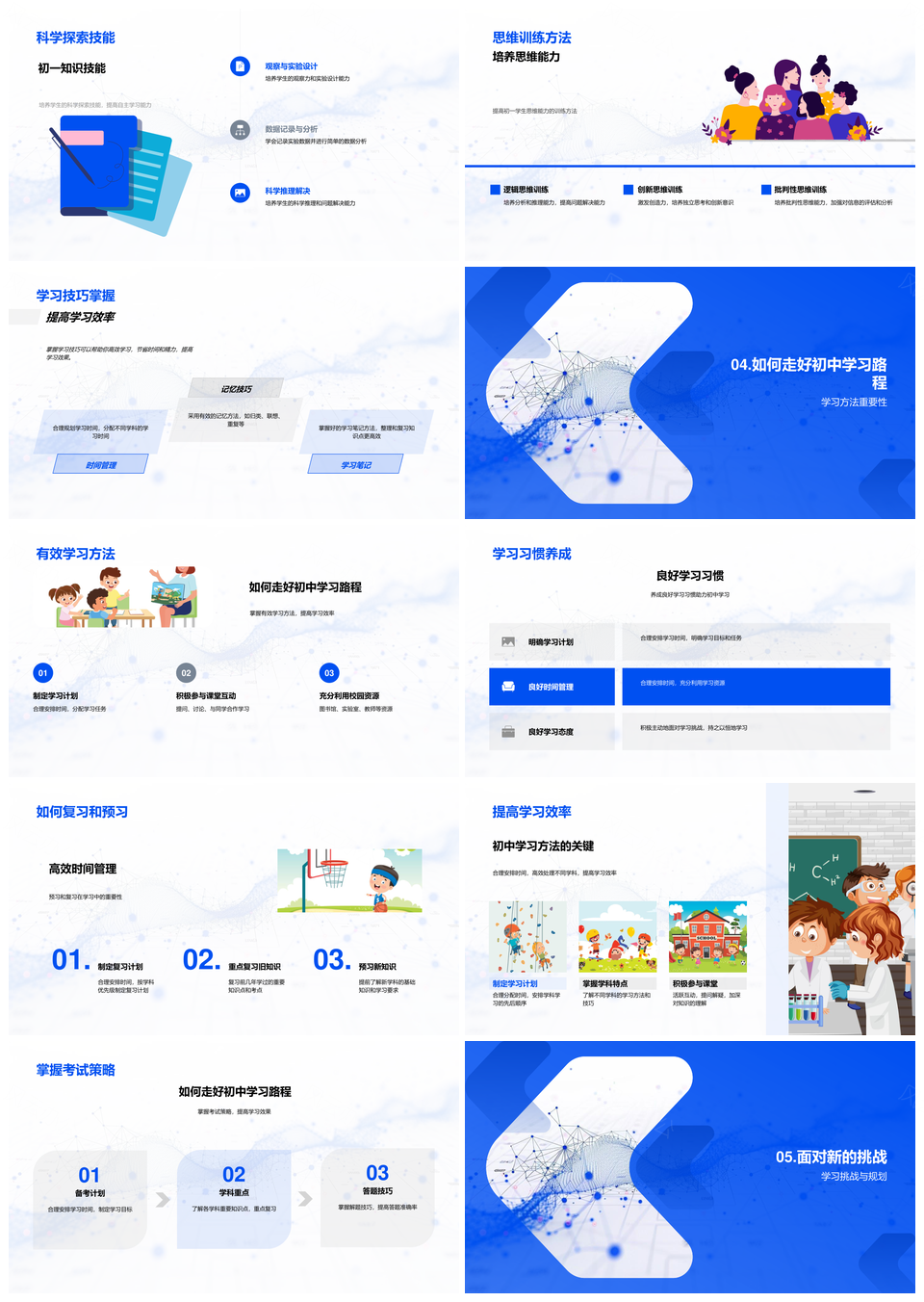 初中全科研学规划学习方法核心技能养成PPT模板