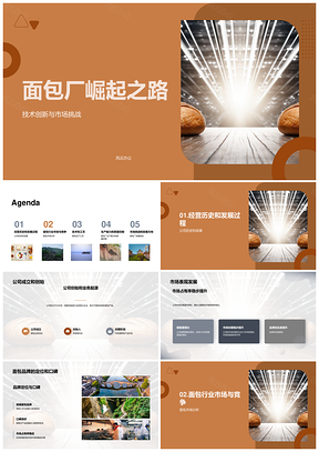 面包厂总经理年中总结制造业务市场趋势PPT模板