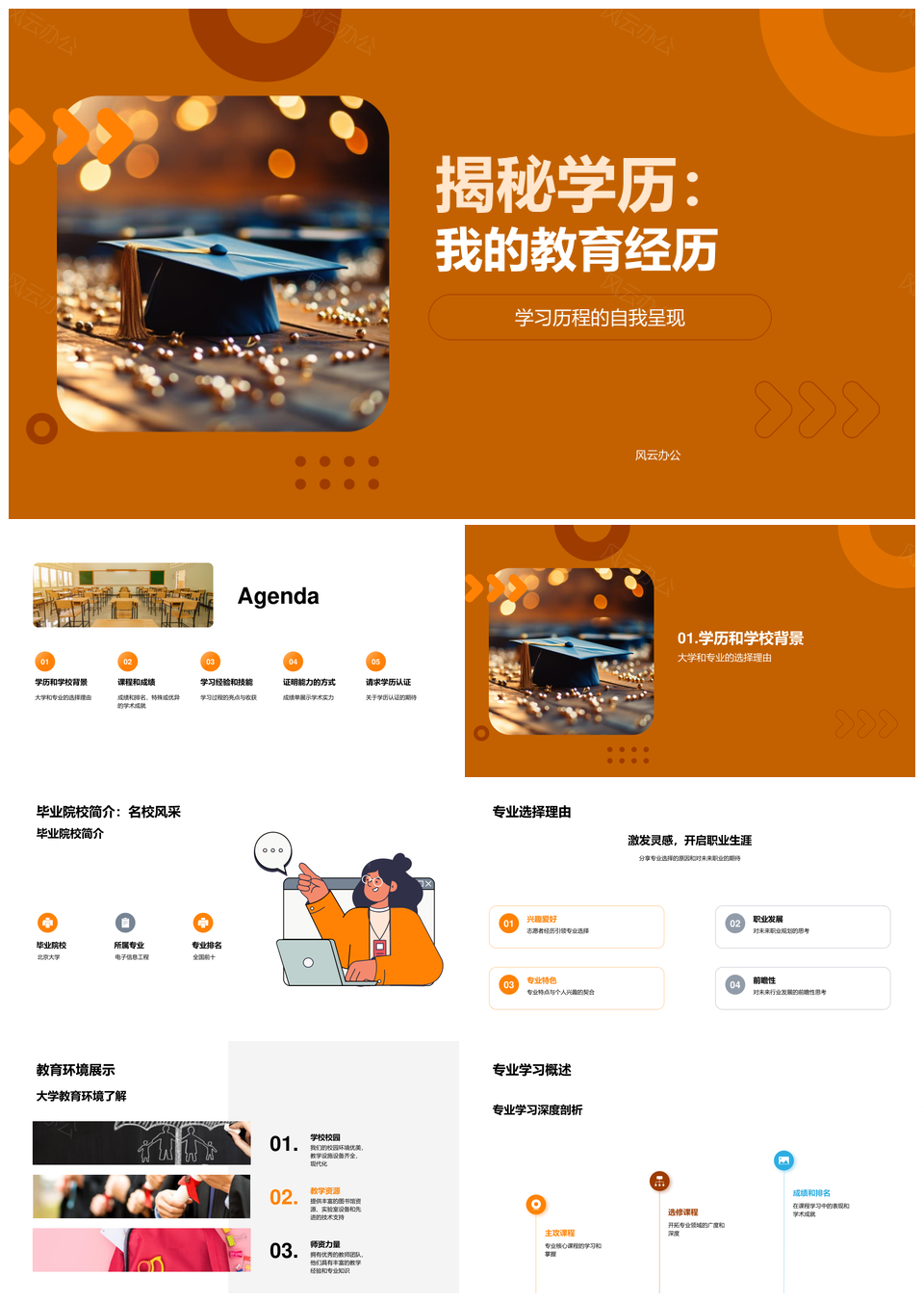 学历认证教育历程学业技能职业规划PPT模板
