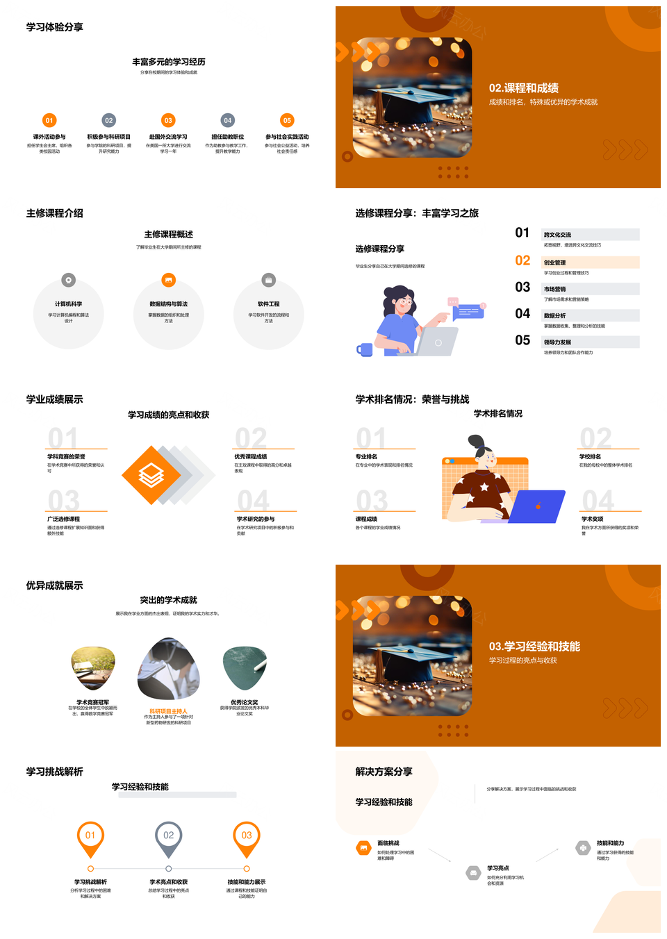 学历认证教育历程学业技能职业规划PPT模板