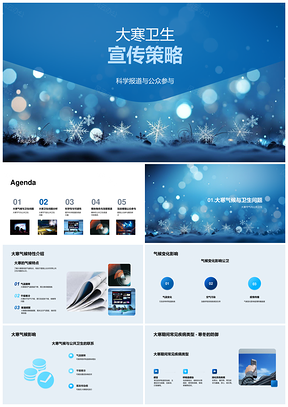 大寒卫生科学防流感保暖饮食公众参与PPT模板