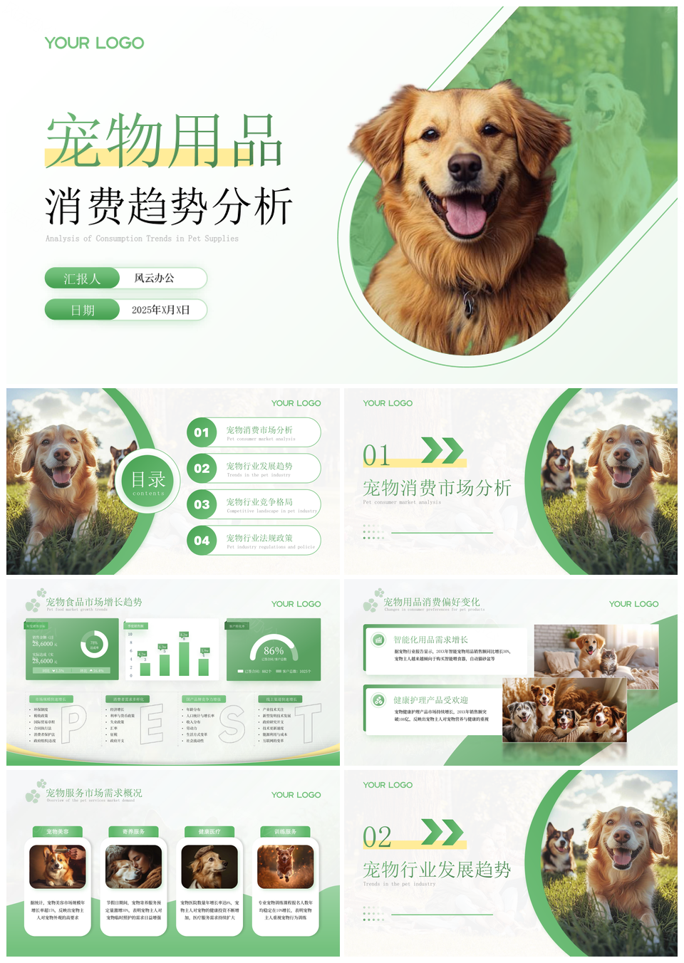 2025绿色宠物用品行业趋势分析报告PPT模板