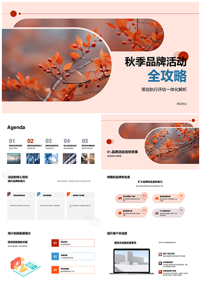 秋叶品牌活动策划执行评估提升销量忠诚度PPT模板