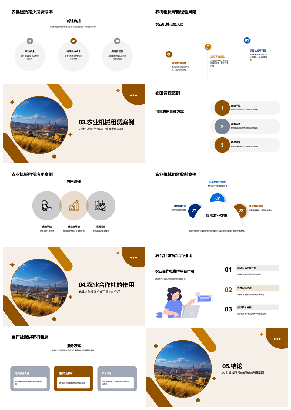 农机租赁助农降本减险合作社种植管理PPT模板