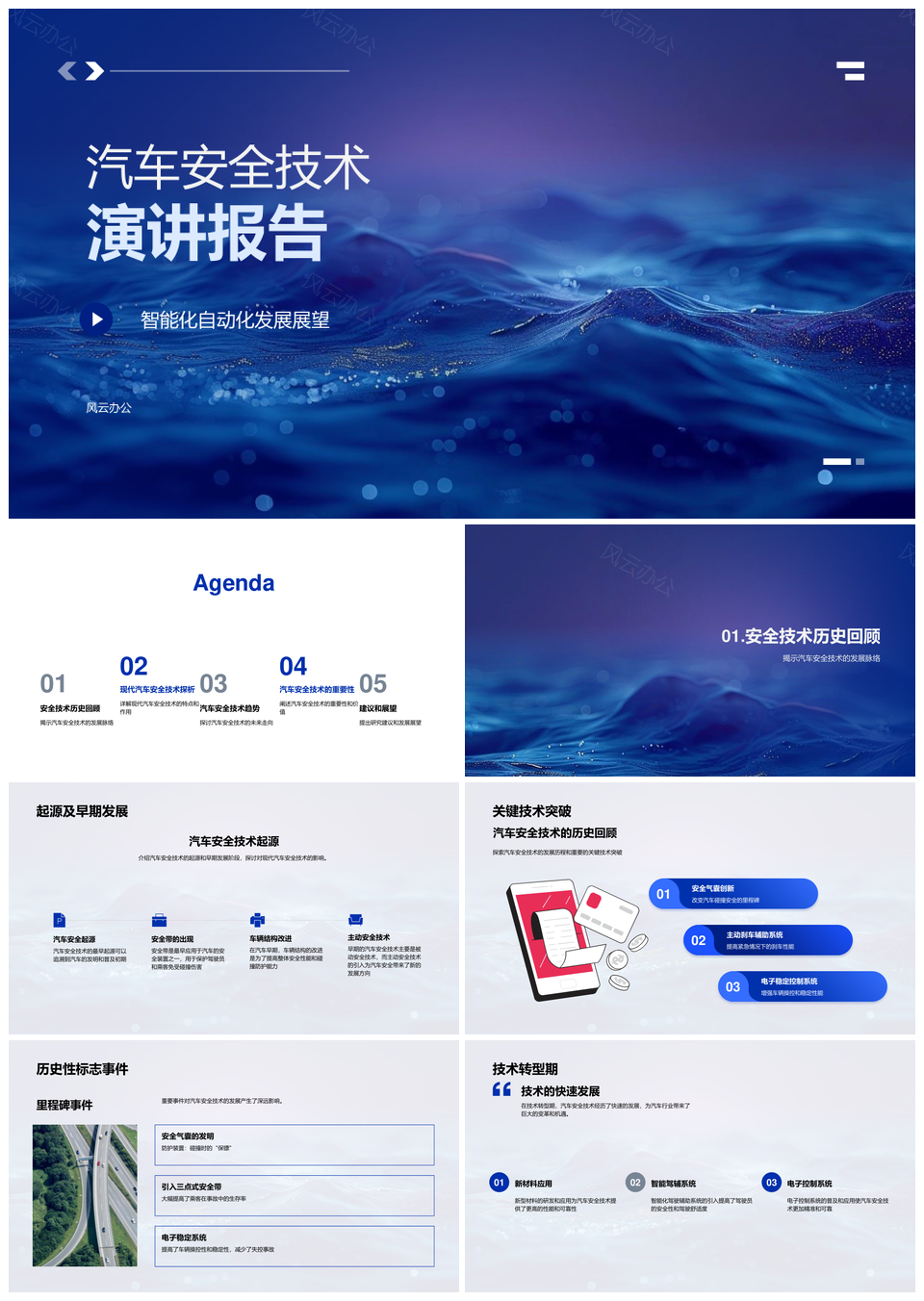 汽车安全技术智能化自动化发展解析PPT模板