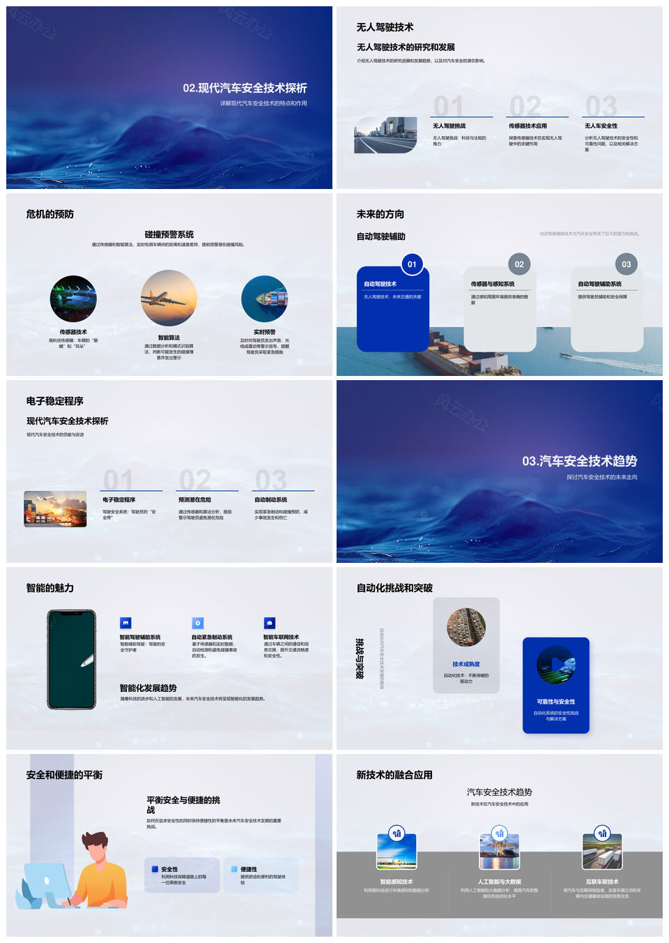 汽车安全技术智能化自动化发展解析PPT模板