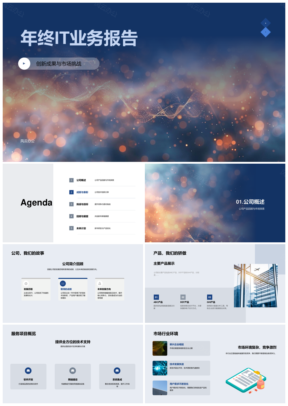 年终IT业务报告创新成果市场挑战用户增长PPT模板