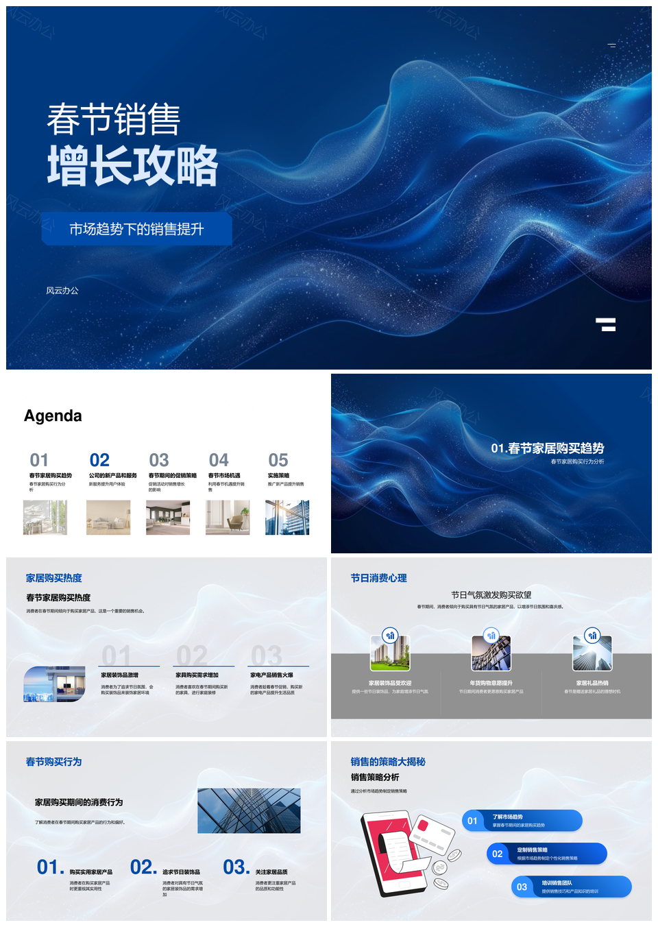 春节销售增长策略家居趋势新品促销用户体验PPT模板