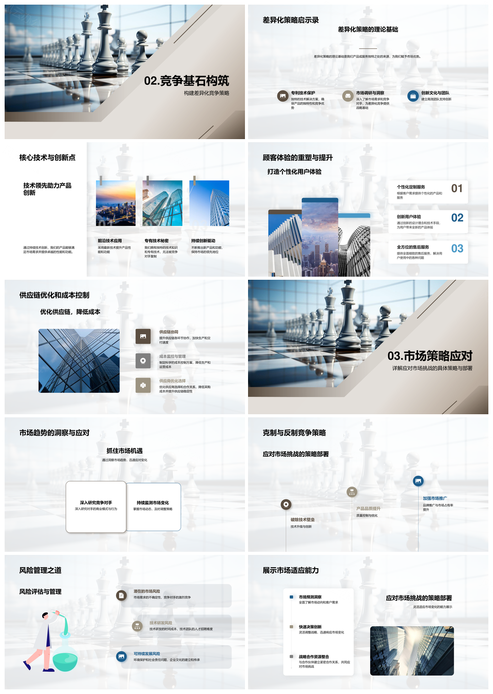 差异战略构筑优势几何创新领航未来PPT模板