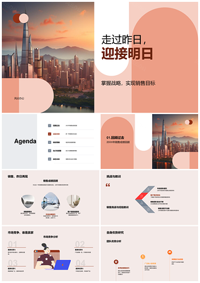 2025市场竞争战略总结销售目标展望PPT模板
