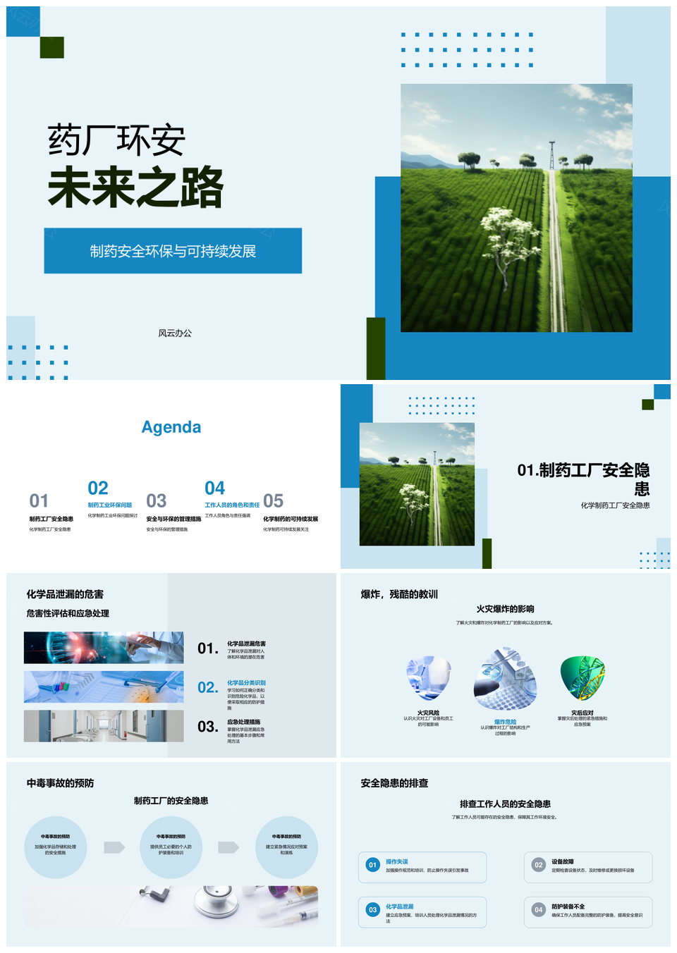 药厂安全环保可持续发展与事故防控处理PPT模板