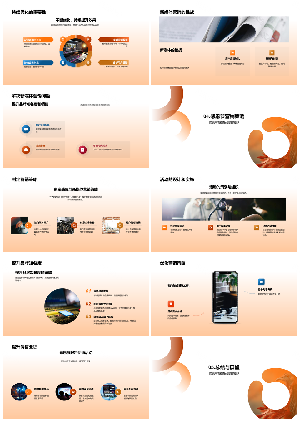 秋叶感恩节新媒体营销策略提升品牌销售PPT模板