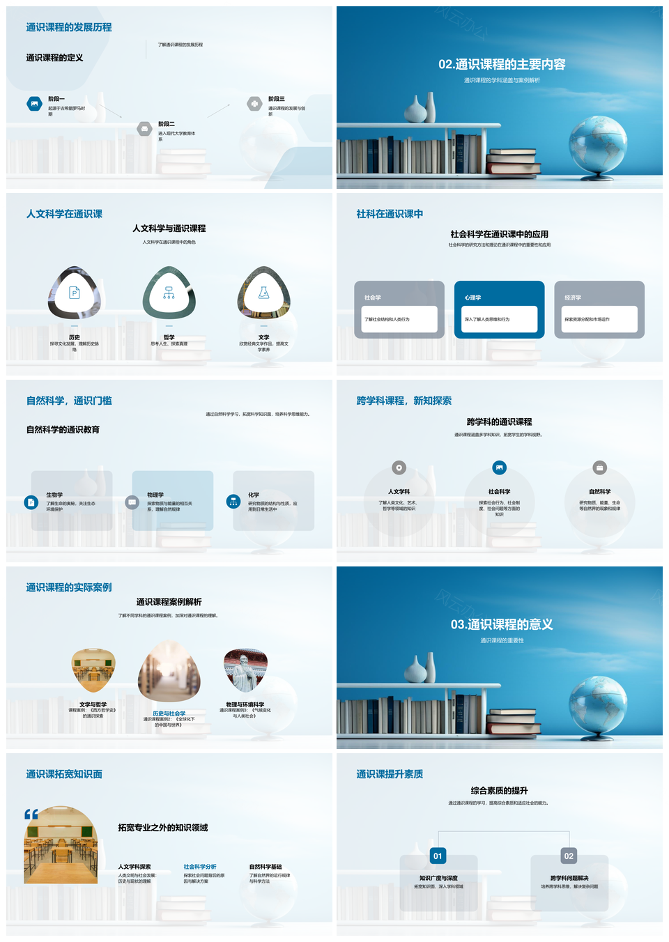 通识课程多学科融合提升综合素质适应社会PPT模板