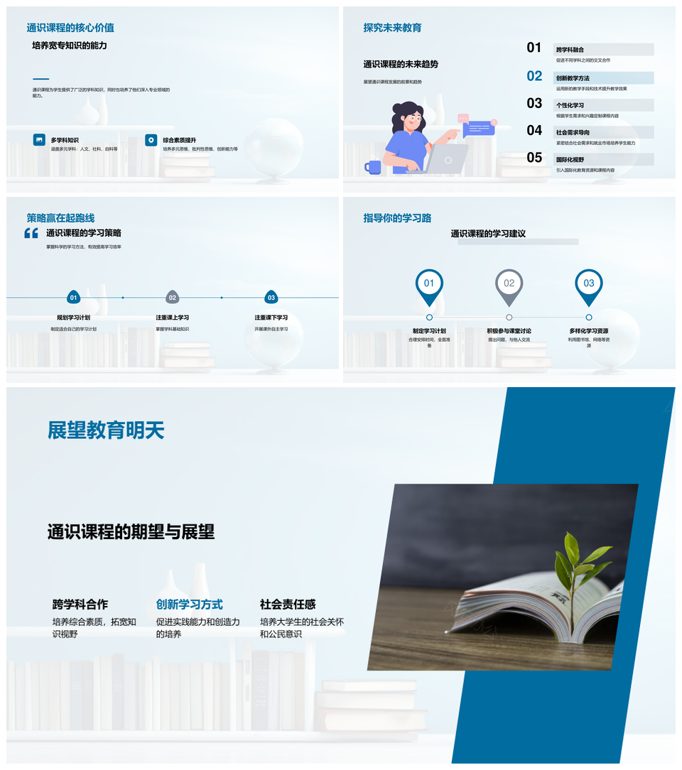 通识课程多学科融合提升综合素质适应社会PPT模板