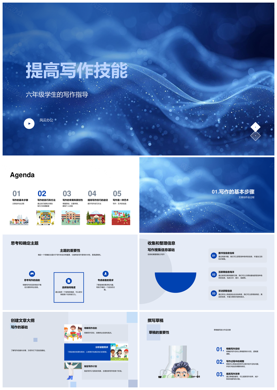 六年级写作指导基本步骤修改技巧风格培养方法PPT模板
