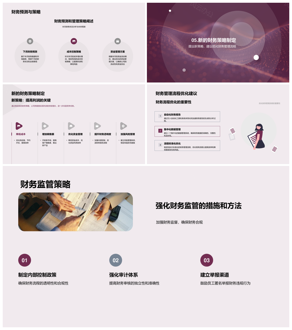 月度财务数据解析预测与财会制度环境分析PPT模板