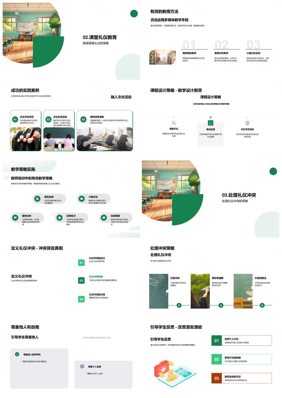 课堂礼仪文化塑造与冲突解决教师研讨PPT模板