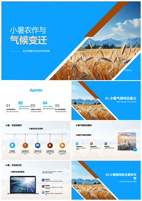 小暑农作气候变迁与农业科技PPT模板