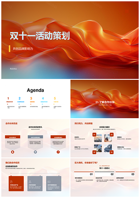 2025双十一活动策划品牌合作执行收益风控预期PPT模板