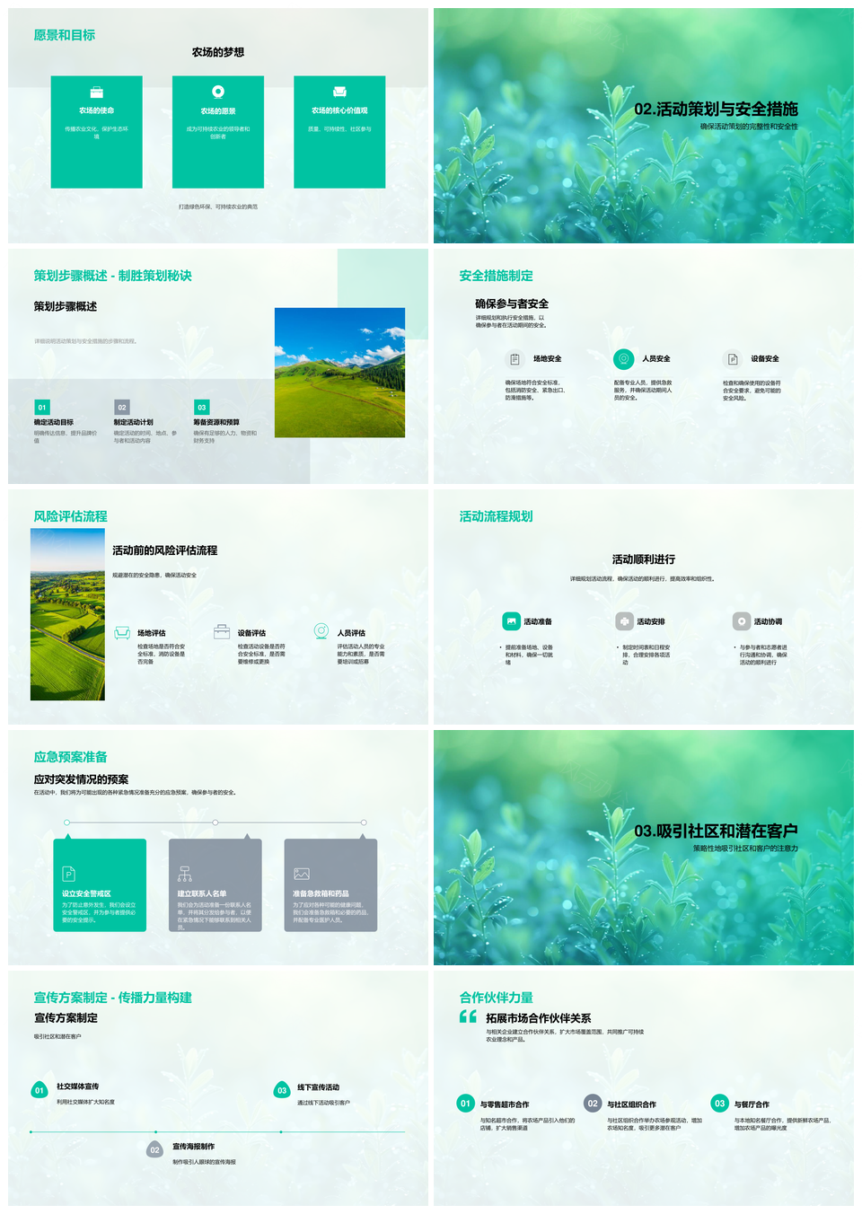 农场产品市集策划推广可持续农业历史愿景安全展示社区宣传PPT模板