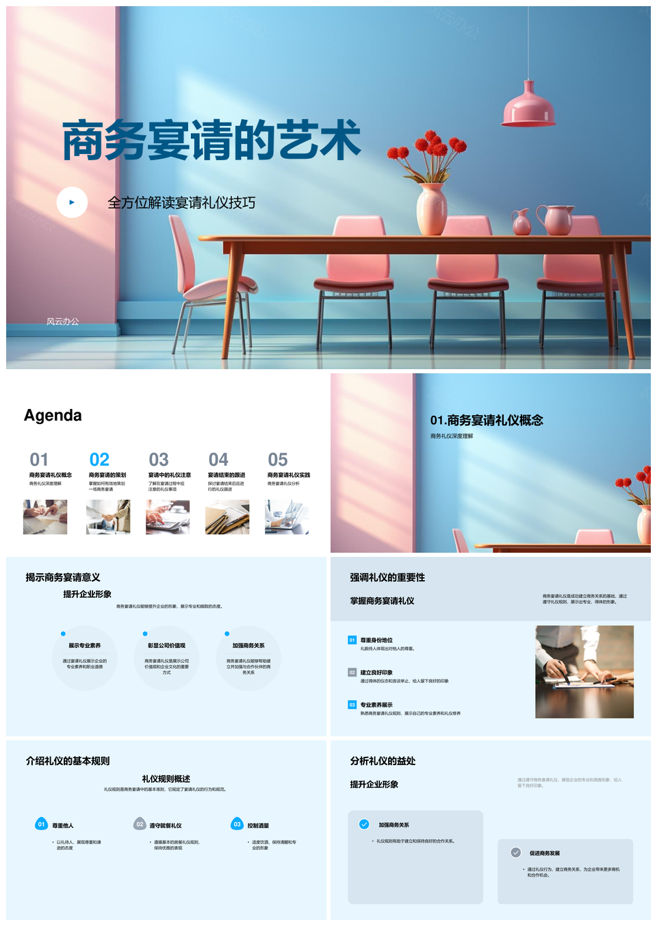 商务宴请礼仪与企业形象宴会策划PPT模板