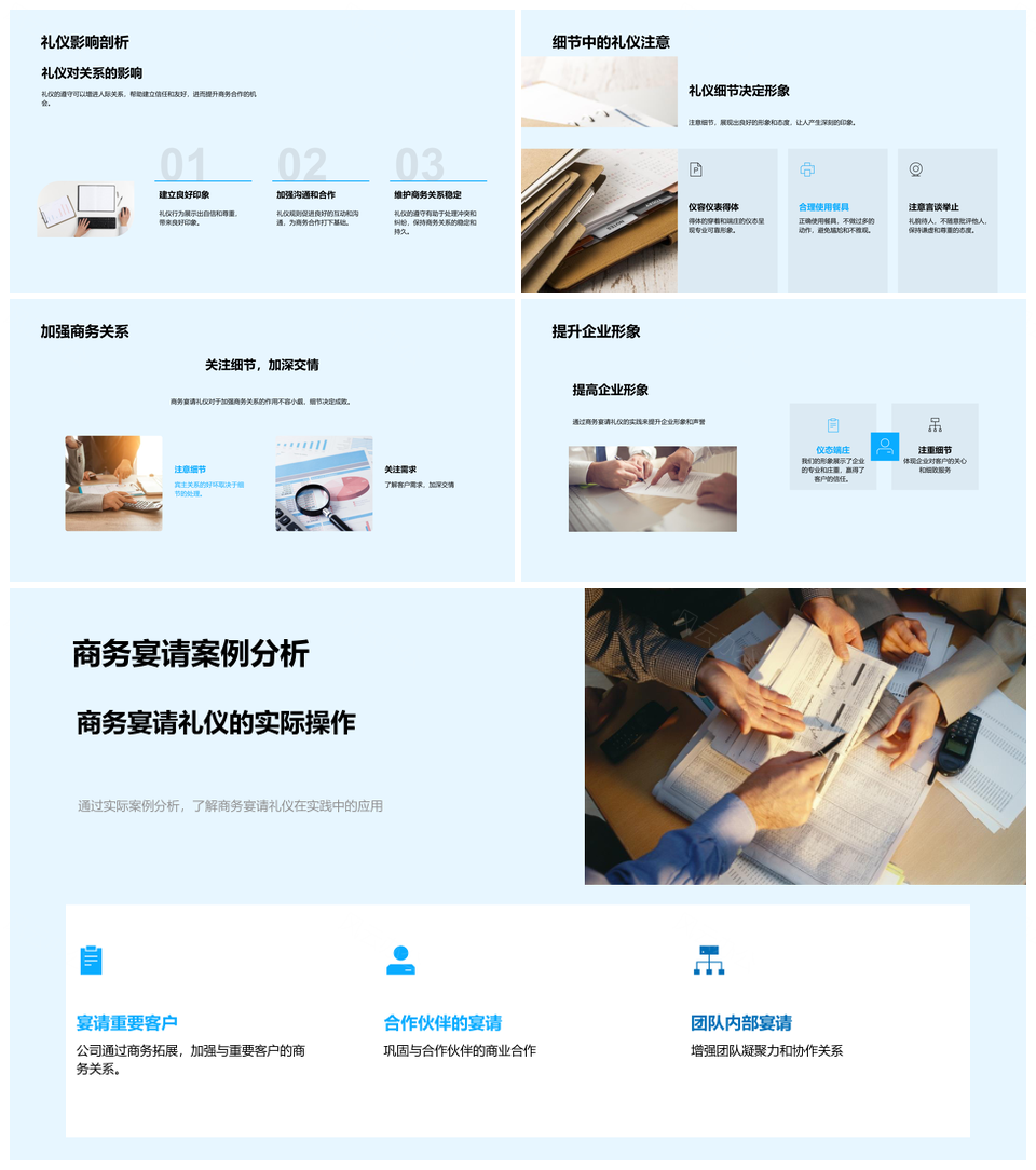 商务宴请礼仪与企业形象宴会策划PPT模板