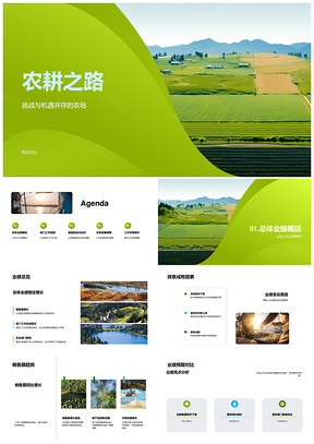 农林牧渔CEO应对原料涨价畜牧种植业绩趋势农场景观PPT模板