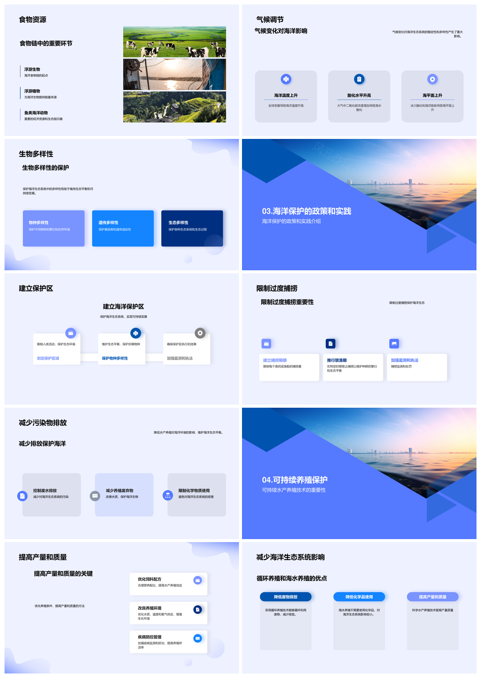 生态循环水产联养护海调气候PPT模板