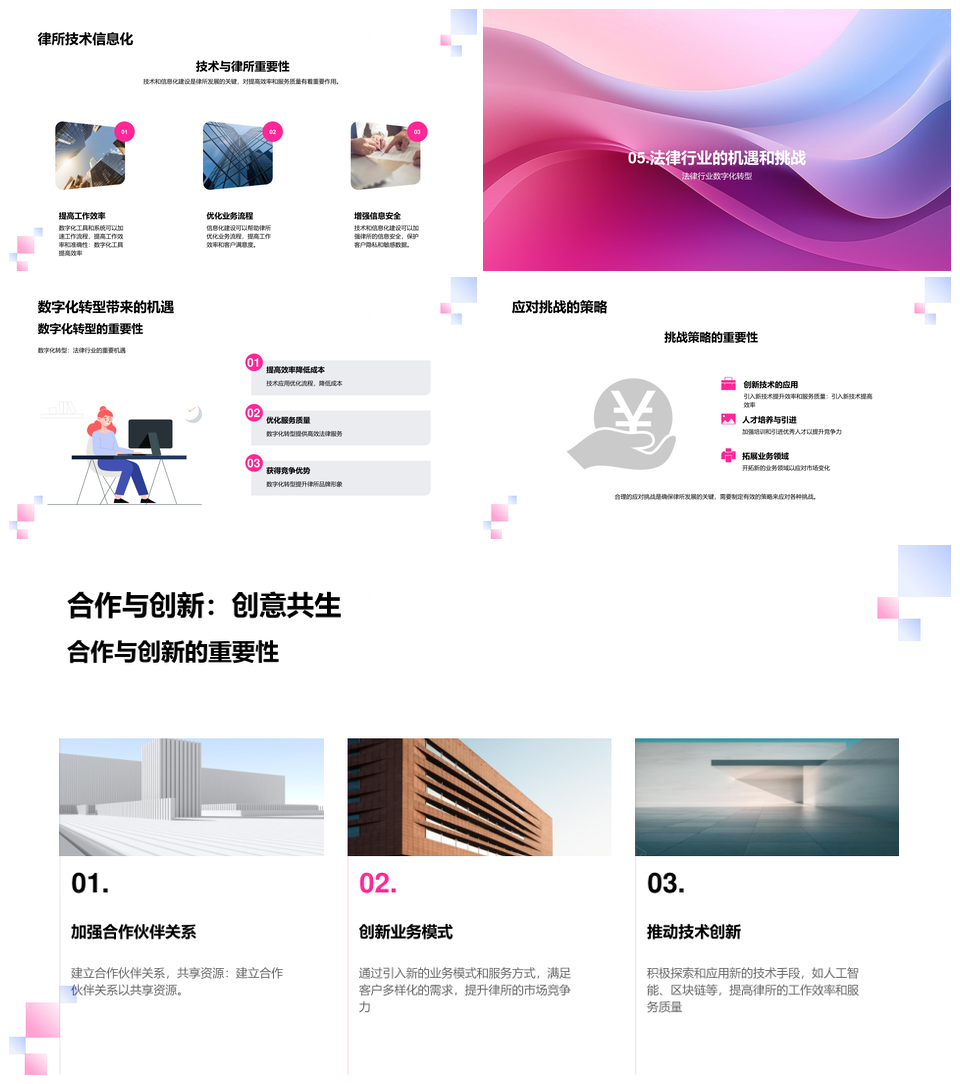 法律行业年度总结趋势专家展望PPT模板