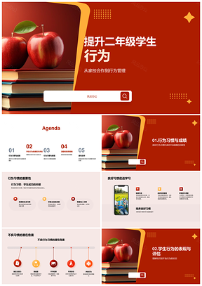 家校共育提升二年级学生课堂课后行为习惯PPT模板
