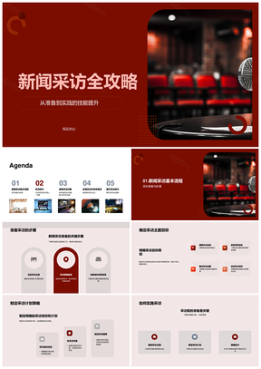 新闻采访全流程技能提升与提问技巧麦克风攻略PPT模板