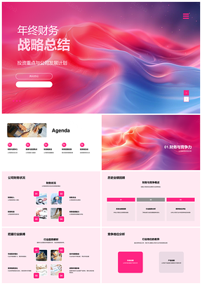 财务战略年终总结投融资发展行业趋势竞争地位PPT模板
